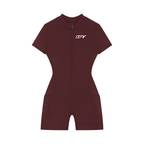 Women's Quarter-Zip Short Sleeve Romper