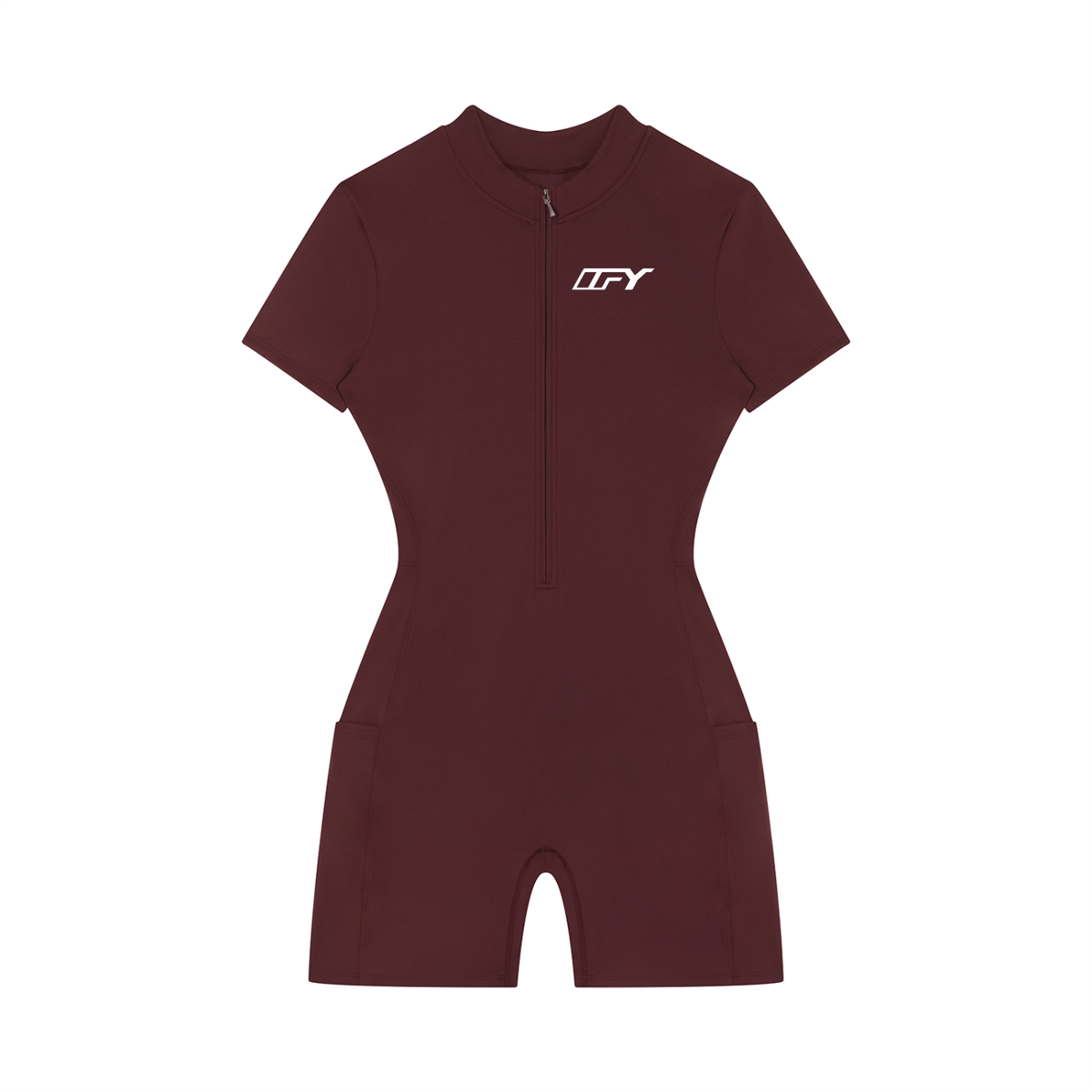 Women's Quarter-Zip Short Sleeve Romper