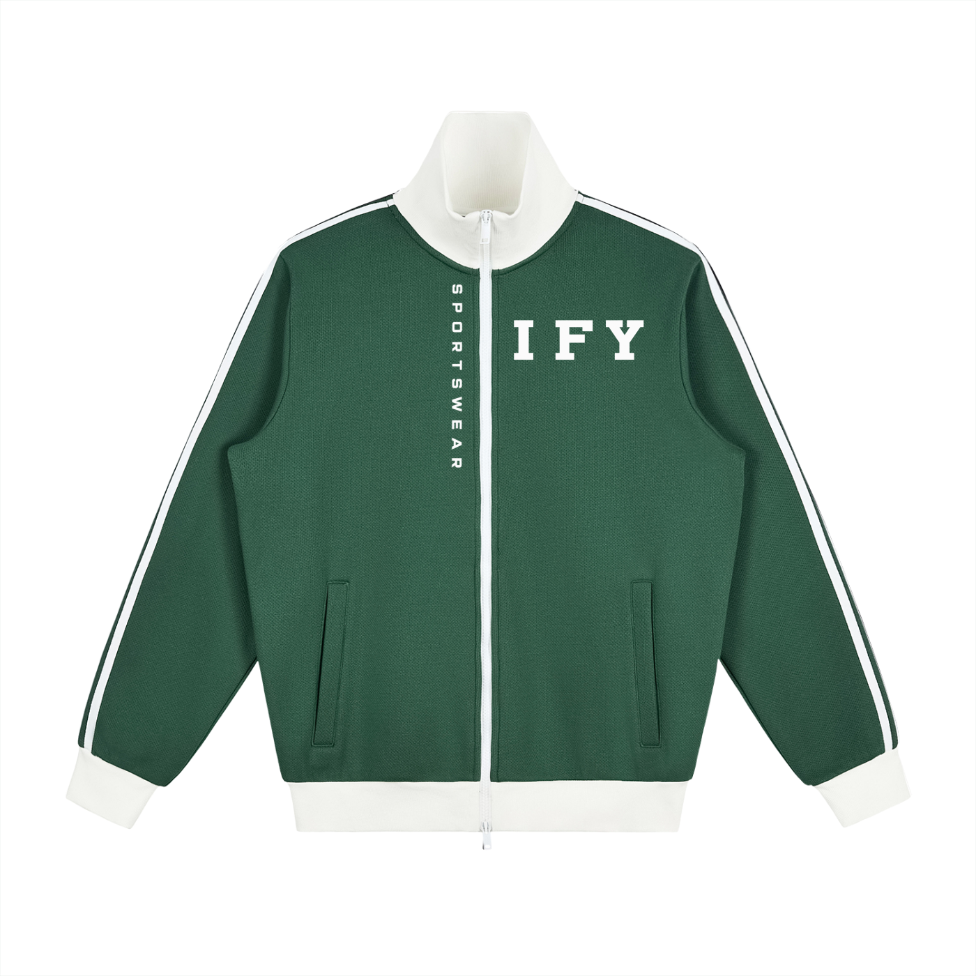 Contrast Side Stripe Fleece Track Jacket