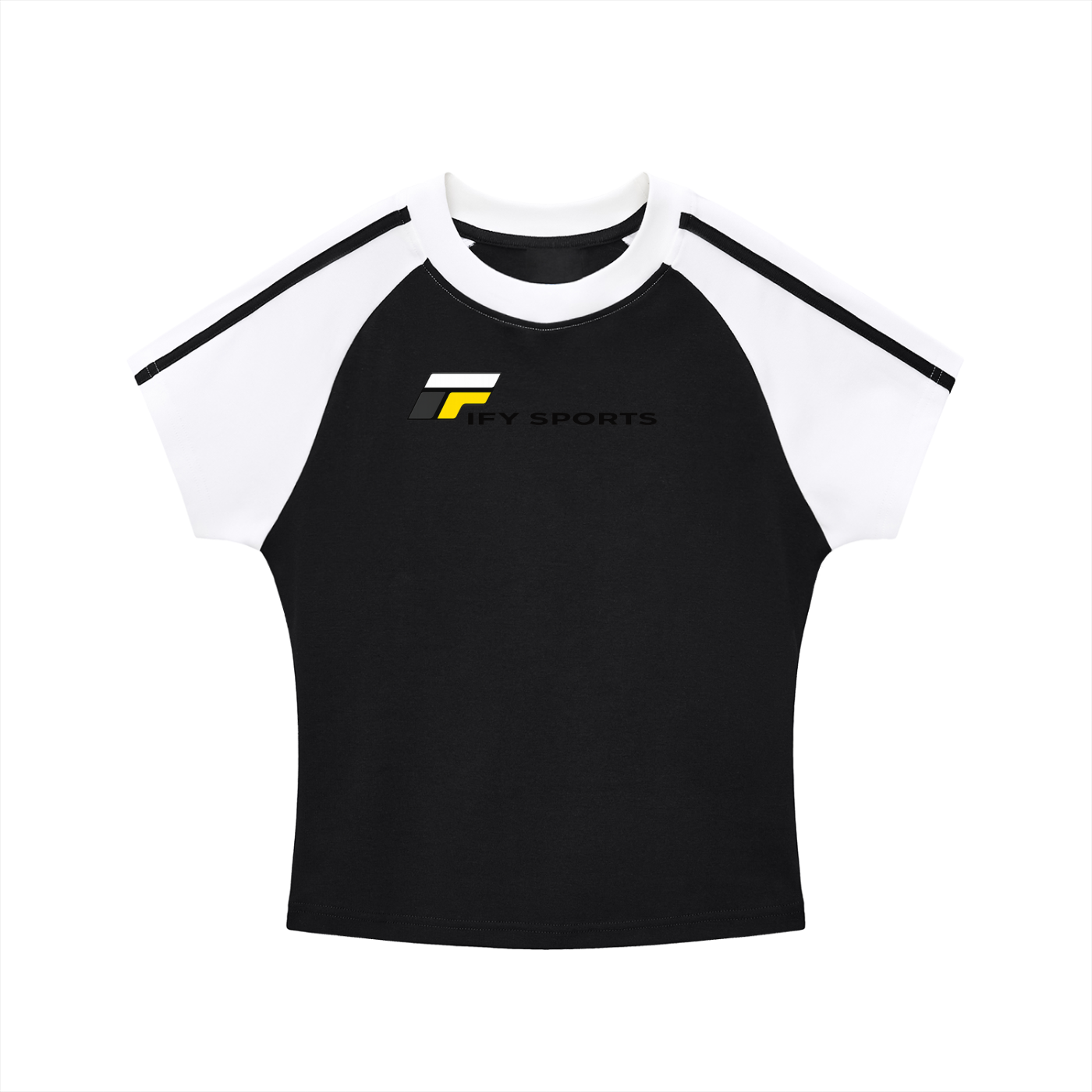 Contrast Stripes Bodycon Raglan  Sleeve T-Shirt