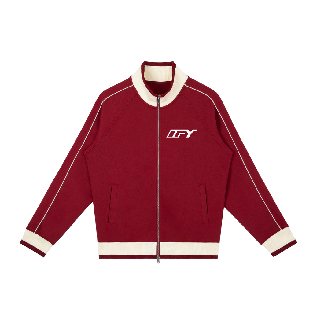 Color Block Raglan Sleeve Zip Track Jacket