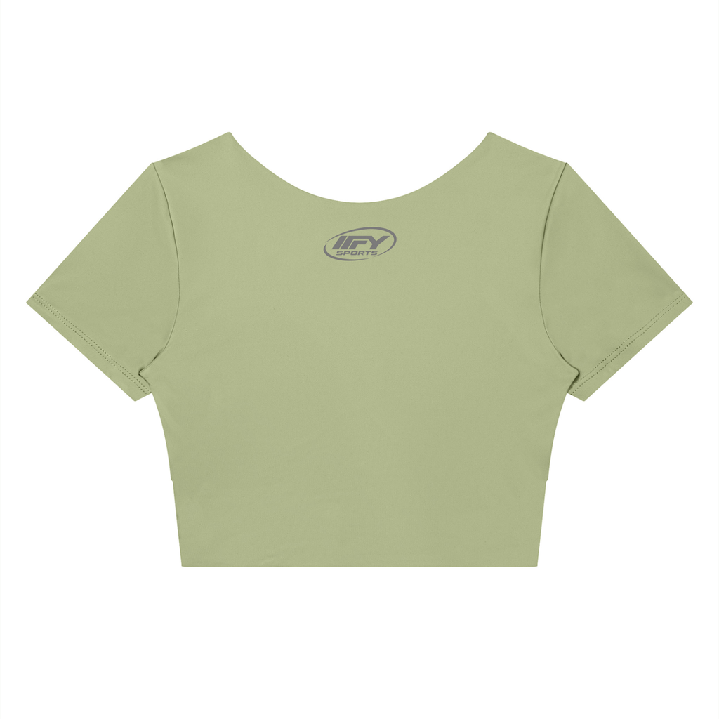Panelled Crop Yoga T-Shirt