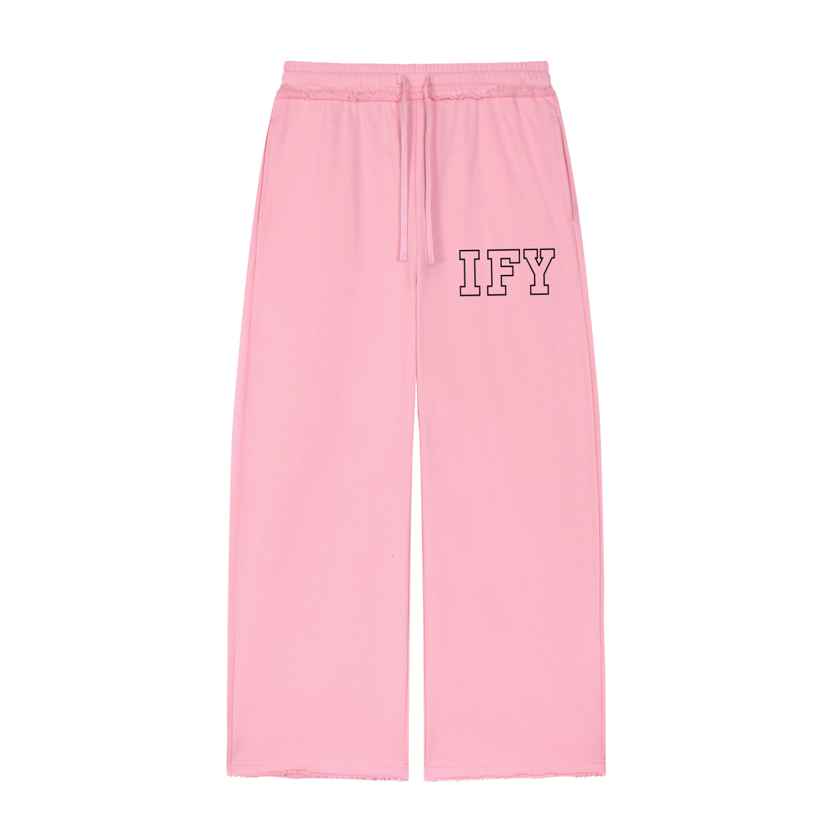 Wide Leg Raw Edge Sweatpants