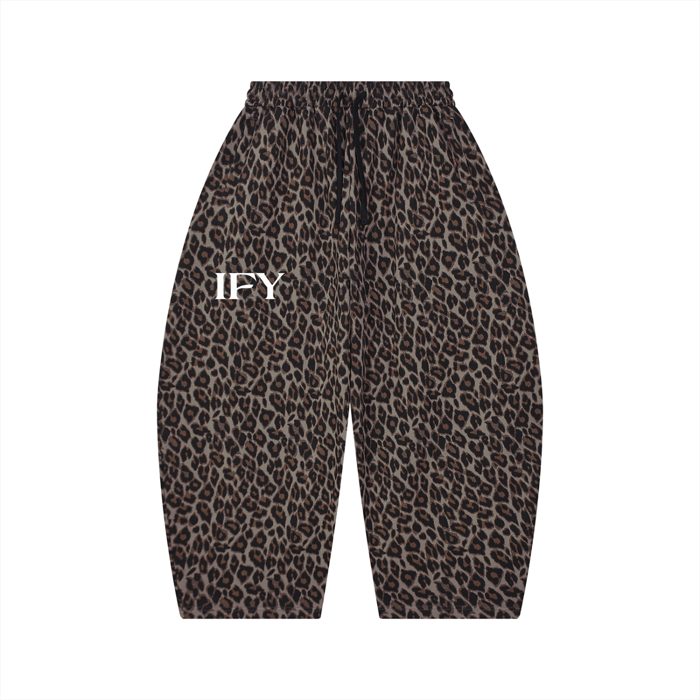 Unisex Leopard Barrel Leg Sweatpants