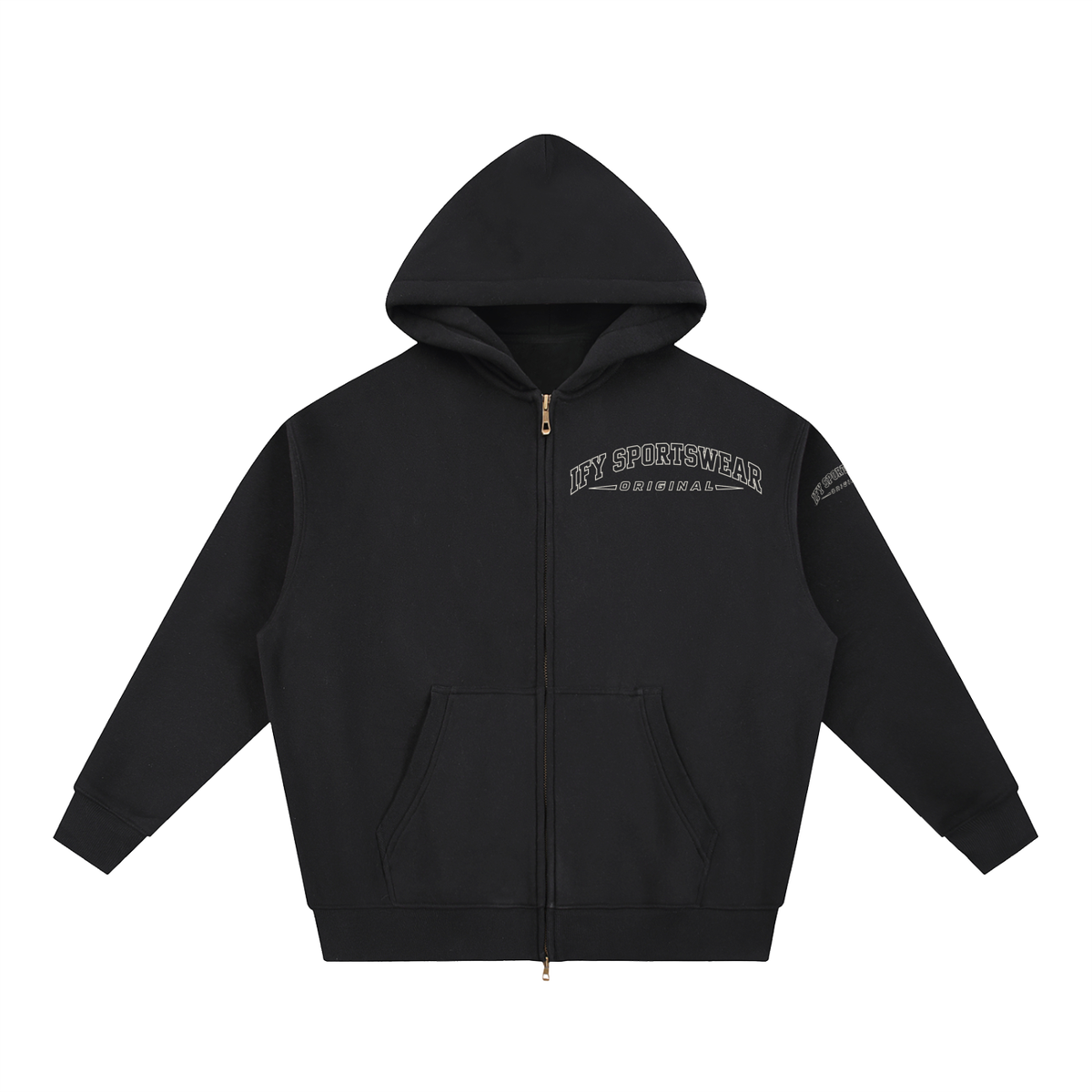 Oversized Two-Way Zip Fleece Hoodie