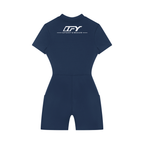 Women's Quarter-Zip Short Sleeve Romper