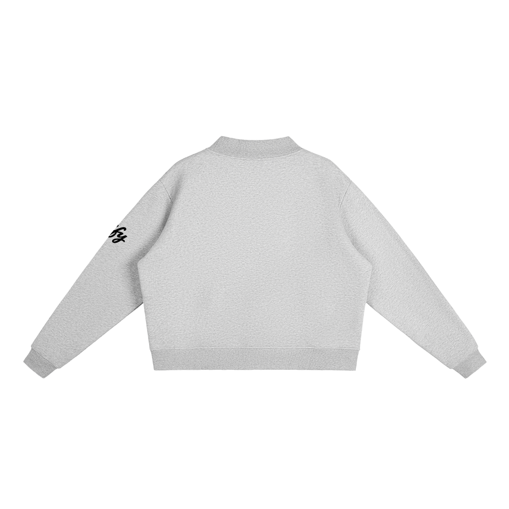 Oversized Mock-Neck Fleece Sweatshirt