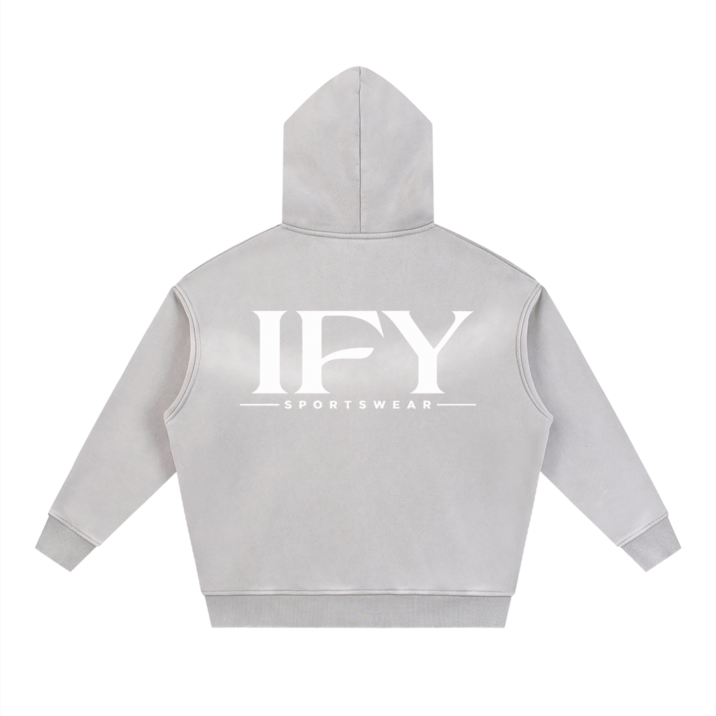 Sunfade Two-way Zipper Boxy Fleece Hoodie