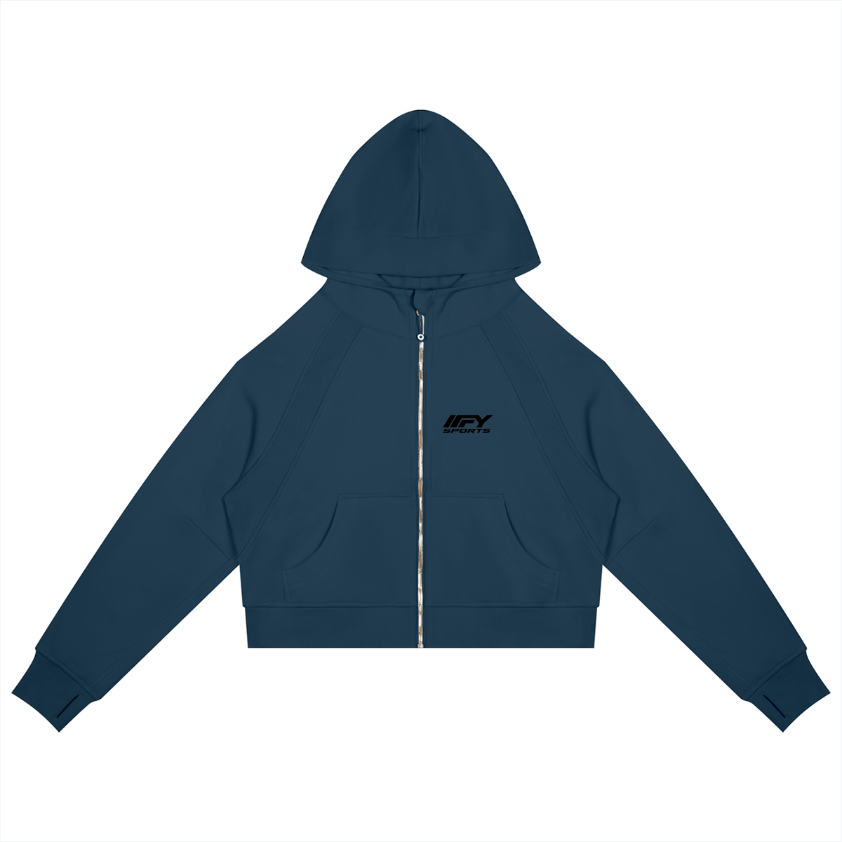 Cropped Zip Hoodie & Wide-Leg Fleece Set