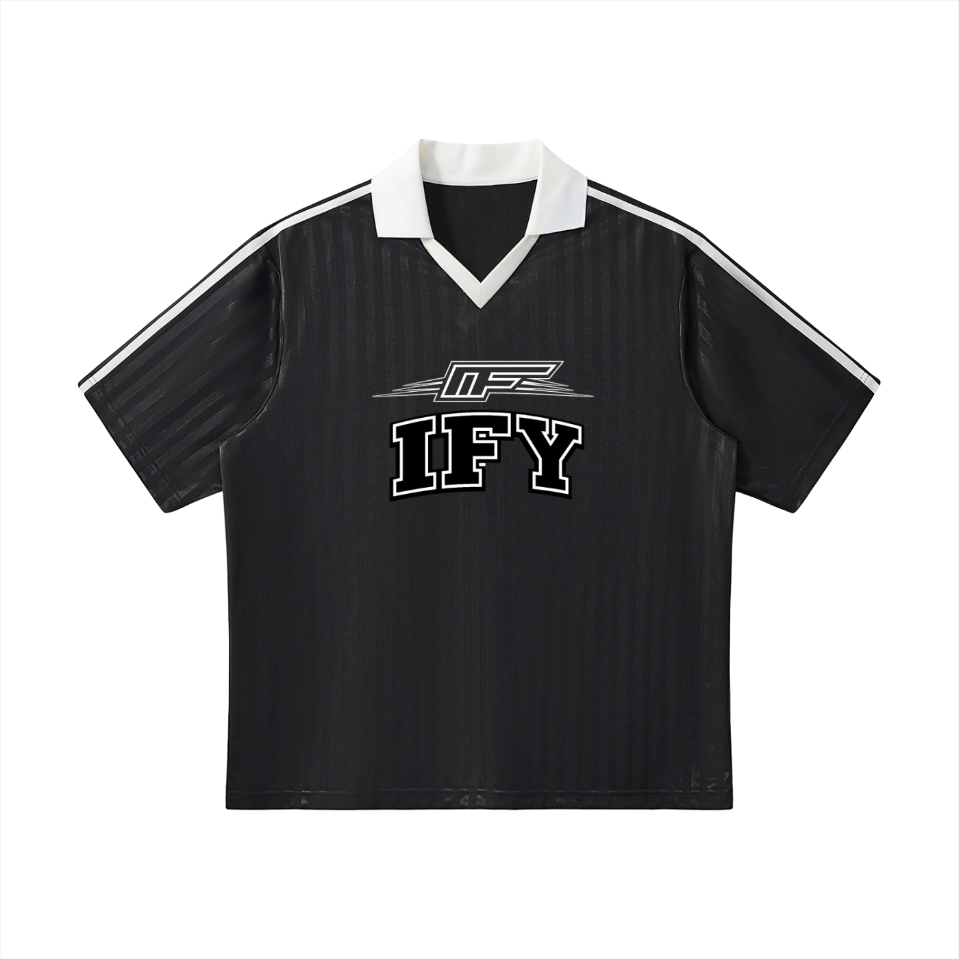 Contrast Collar Striped Soccer Jersey