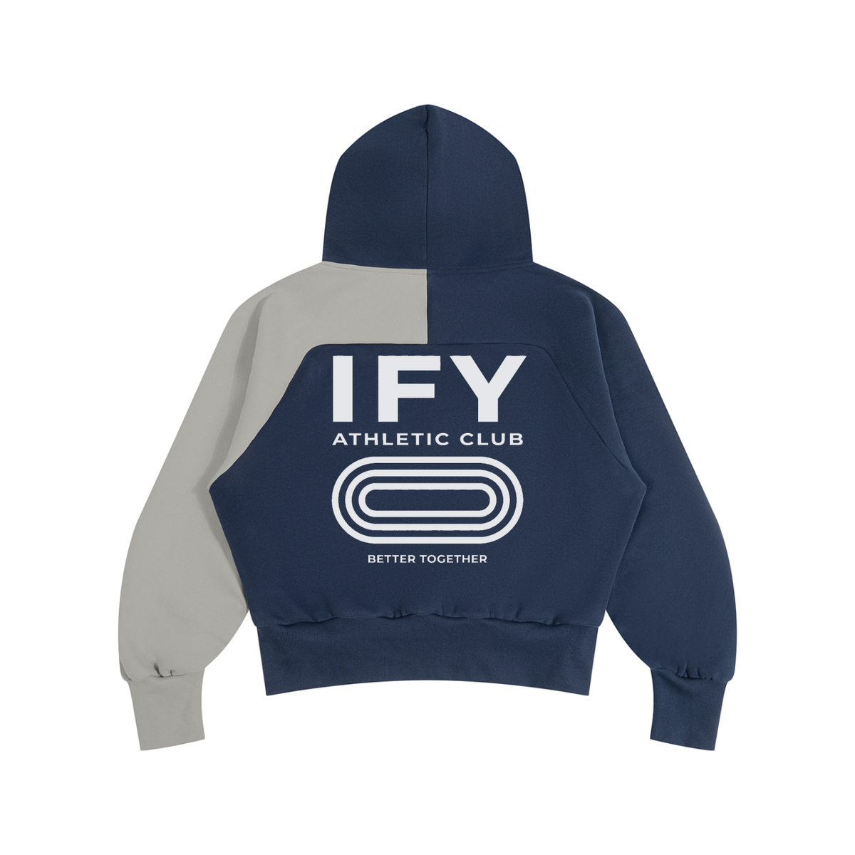 Colour Block Quarter-Zip Fleece Hoodie