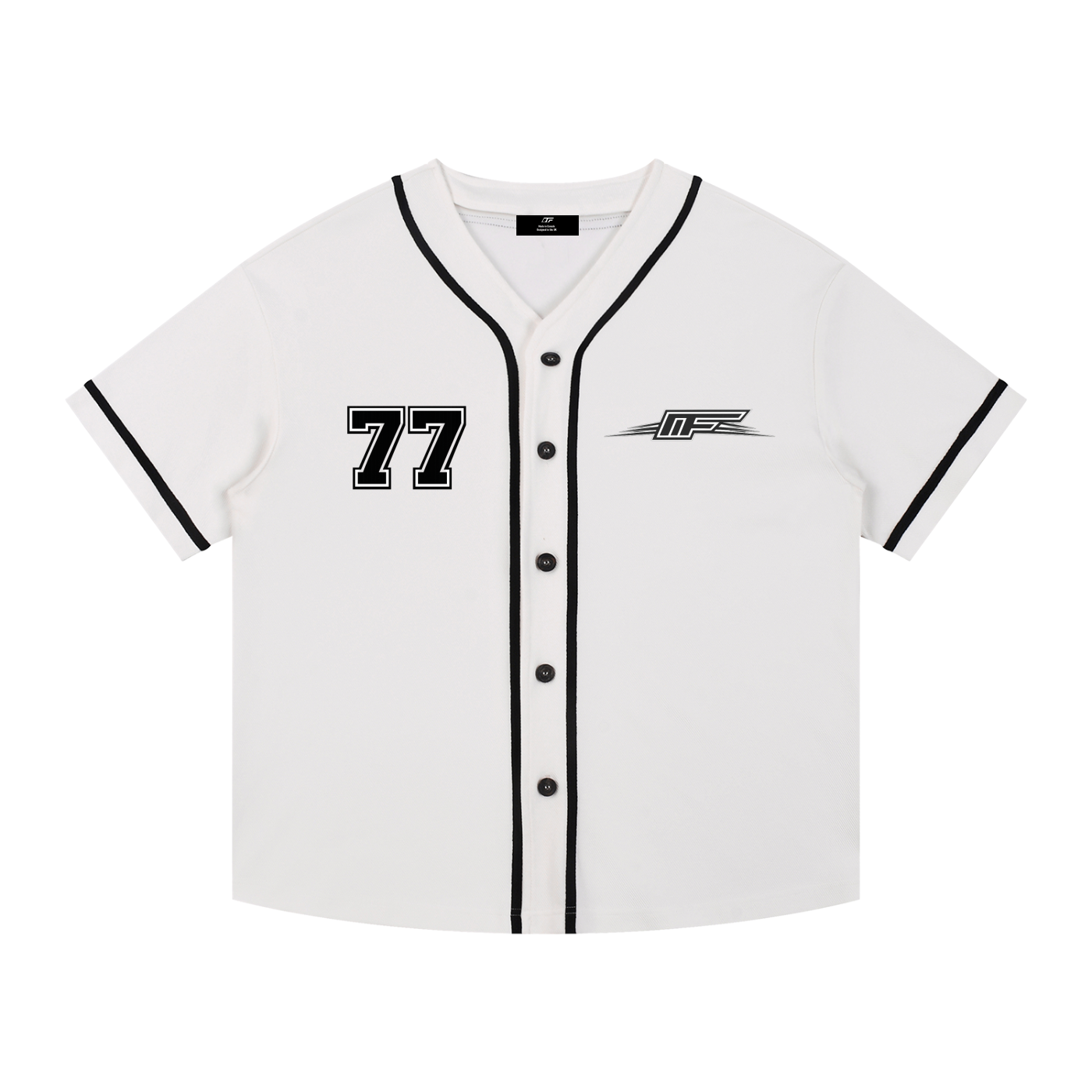 Contrast Piped Button-Up Jersey
