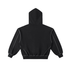 Contrast-Stitched Zip Hoodie - Boxy Fleece Gym Hoodie | BRACE