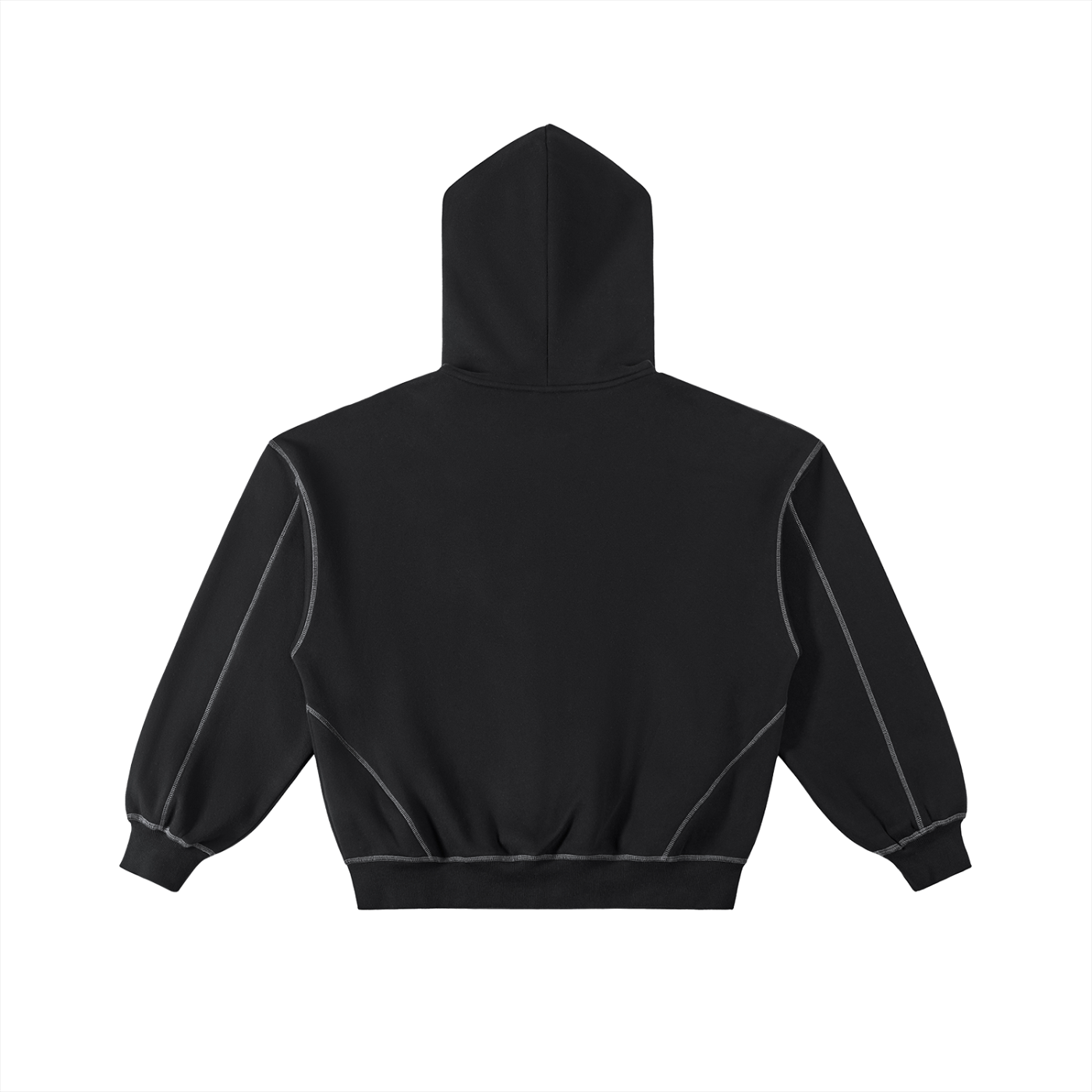 Contrast-Stitched Zip Hoodie - Boxy Fleece Gym Hoodie | BRACE