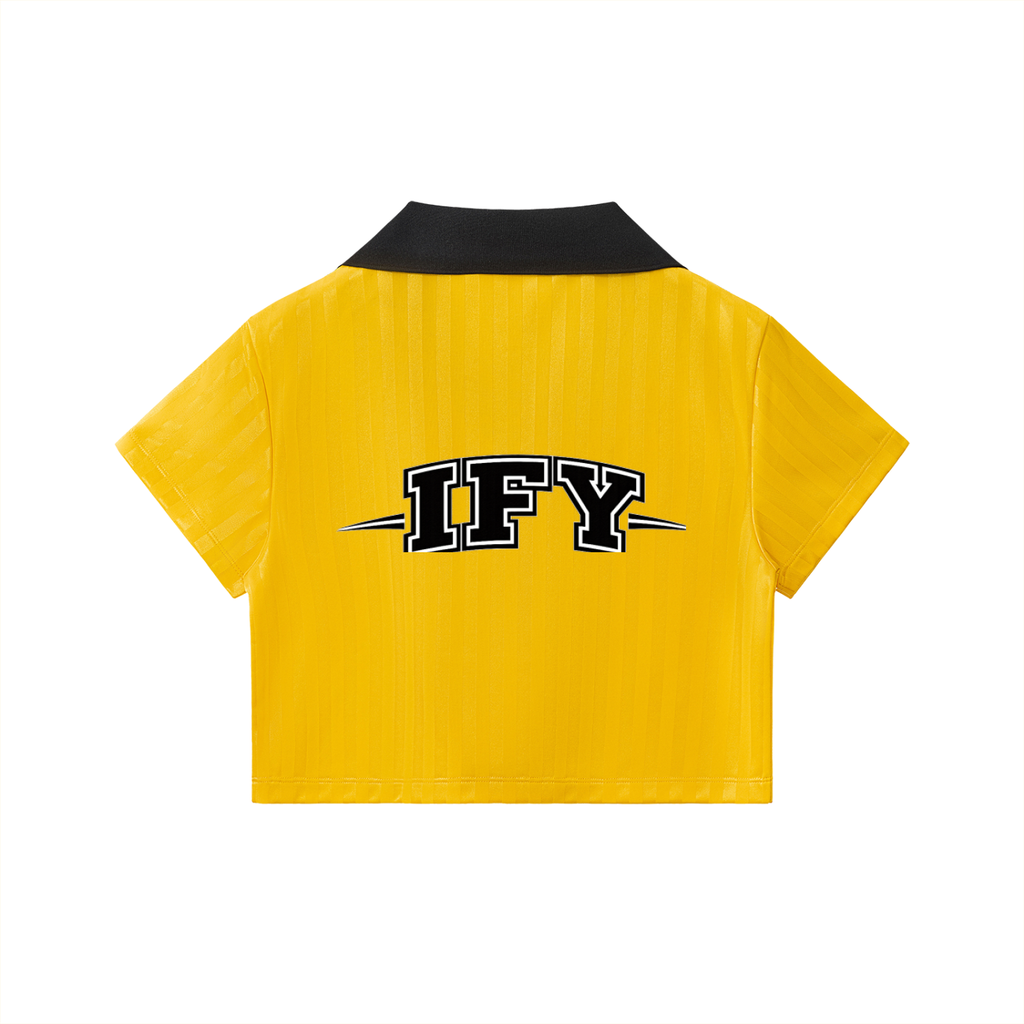 Elevate Your Style with Our Cropped Jersey with Contrast Collar