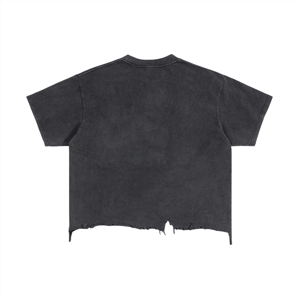 Vintage Wash Boxy T-Shirt - Distressed Hem Gym Tee | BRACE