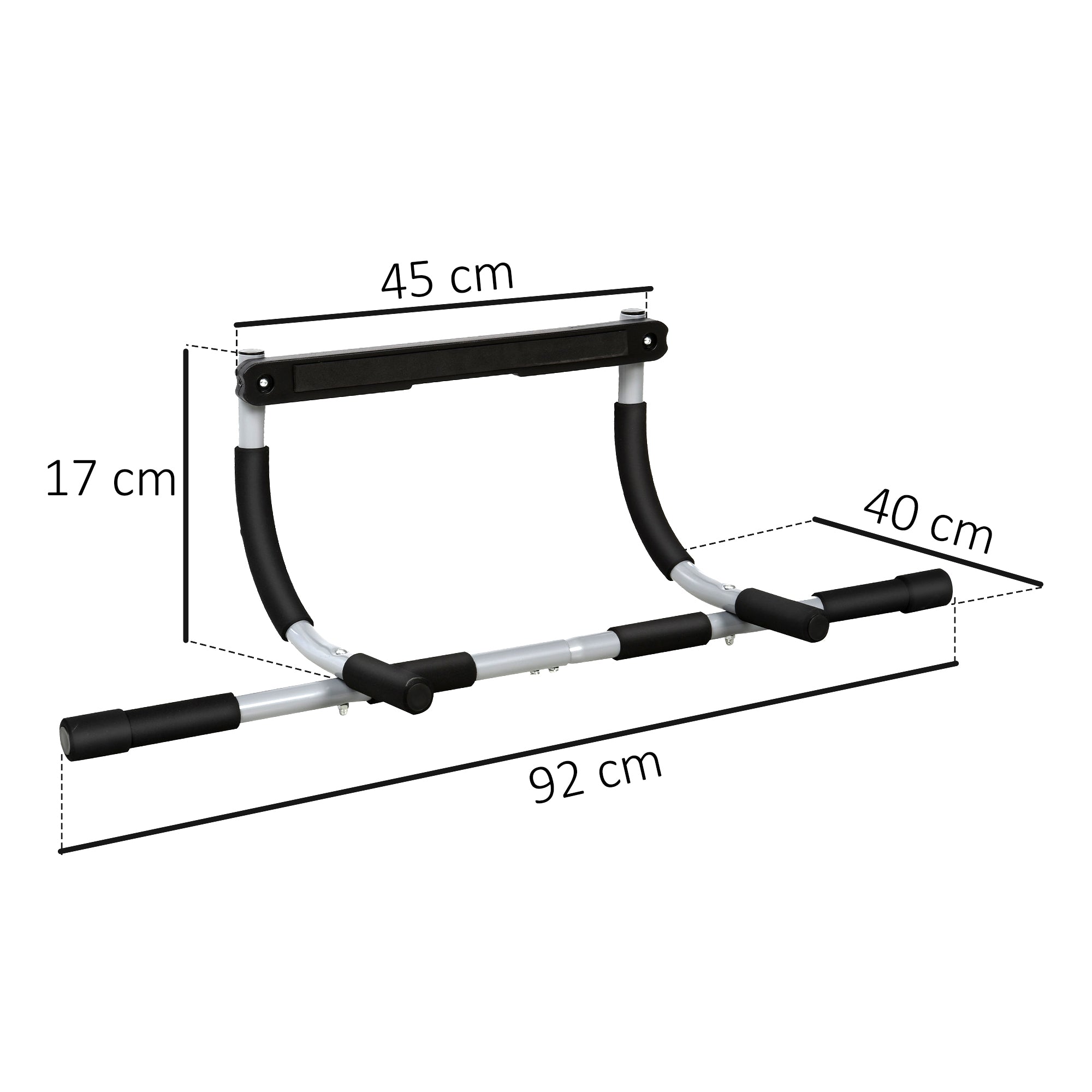 Pull Up Bar Doorway, Door Frame Chin Up Bar Push Up Bar For Home Gym Upper Body Workout, No Drilling Or Screws, Grey - IFY Sports