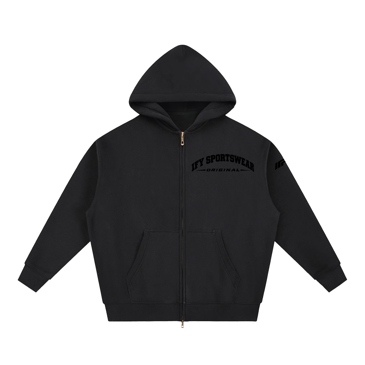 Oversized Two-Way Zip Fleece Hoodie