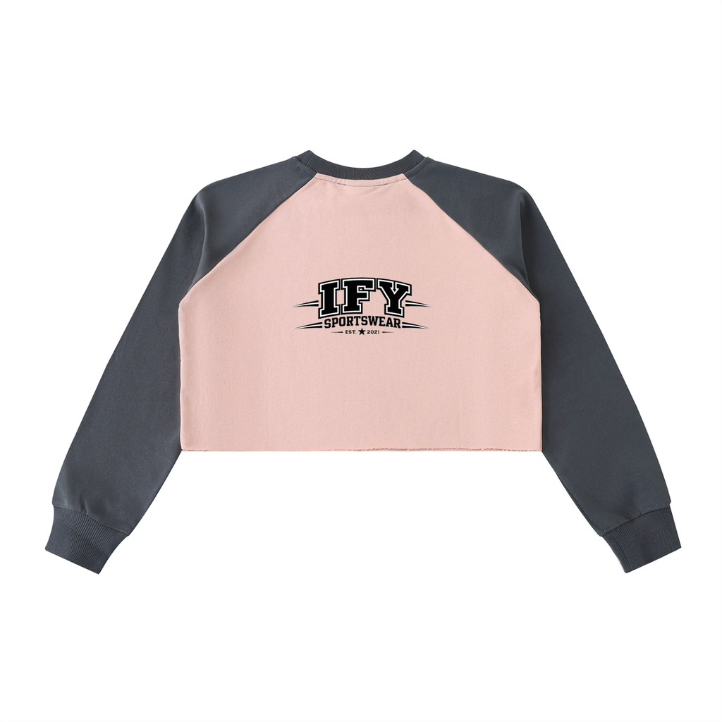 Elevate Your Style with Our Color-Block Crop Sweatshirt