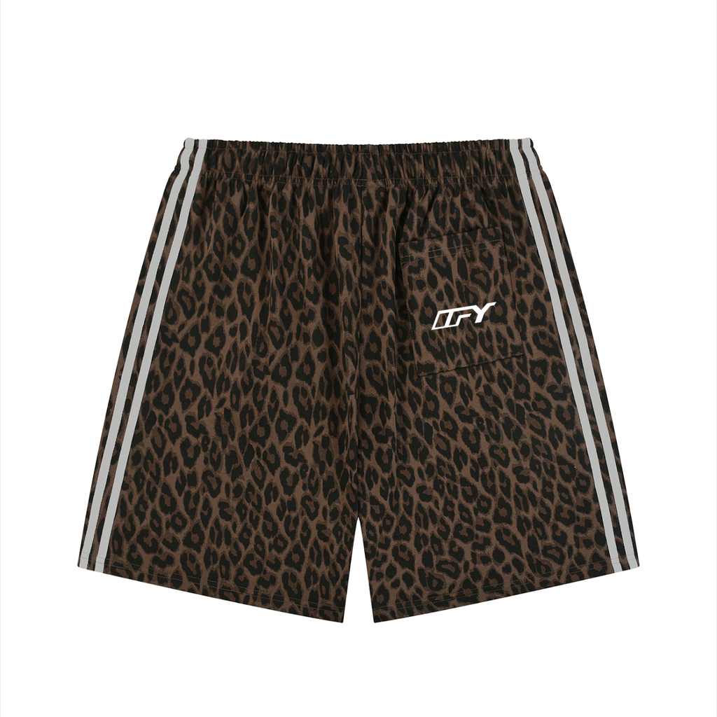 Unisex Heavyweight Leopard Drawstring Shorts
