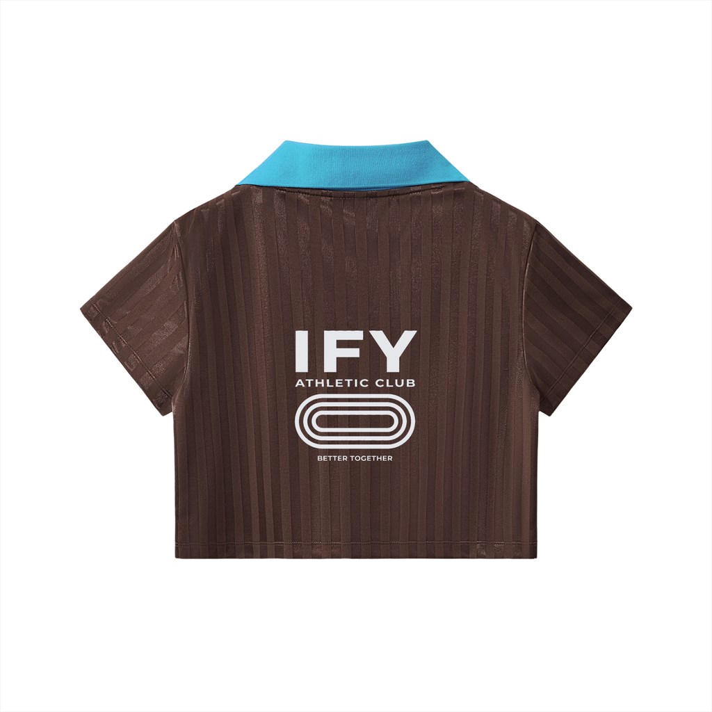 Cropped Jersey with Contrast Collar