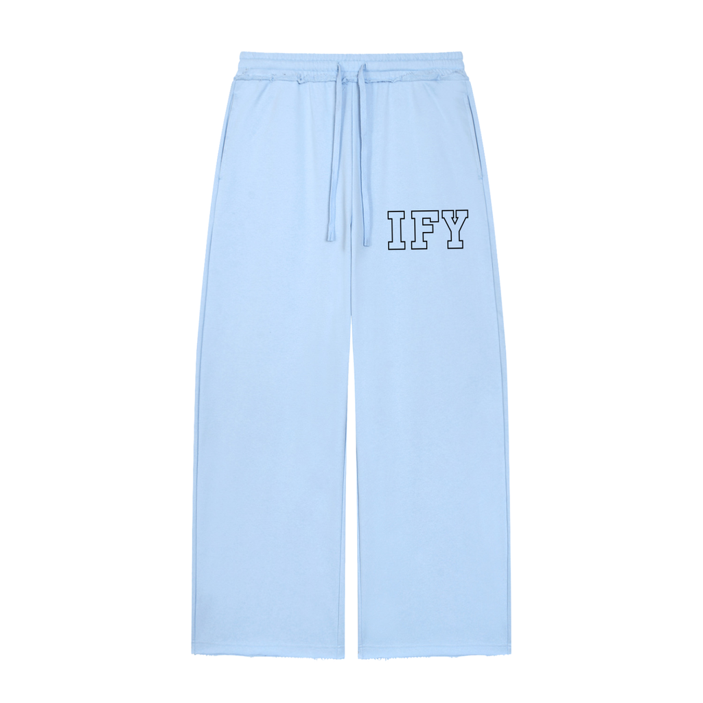 Wide Leg Raw Edge Sweatpants