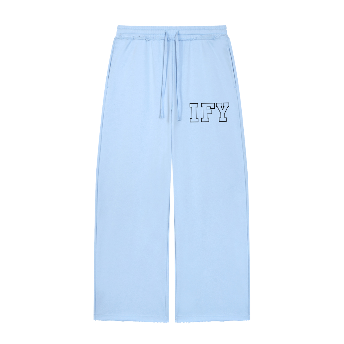 Wide Leg Raw Edge Sweatpants