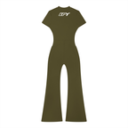 Women’s Tight Flared Leg Quarter-Zip Jumpsuit