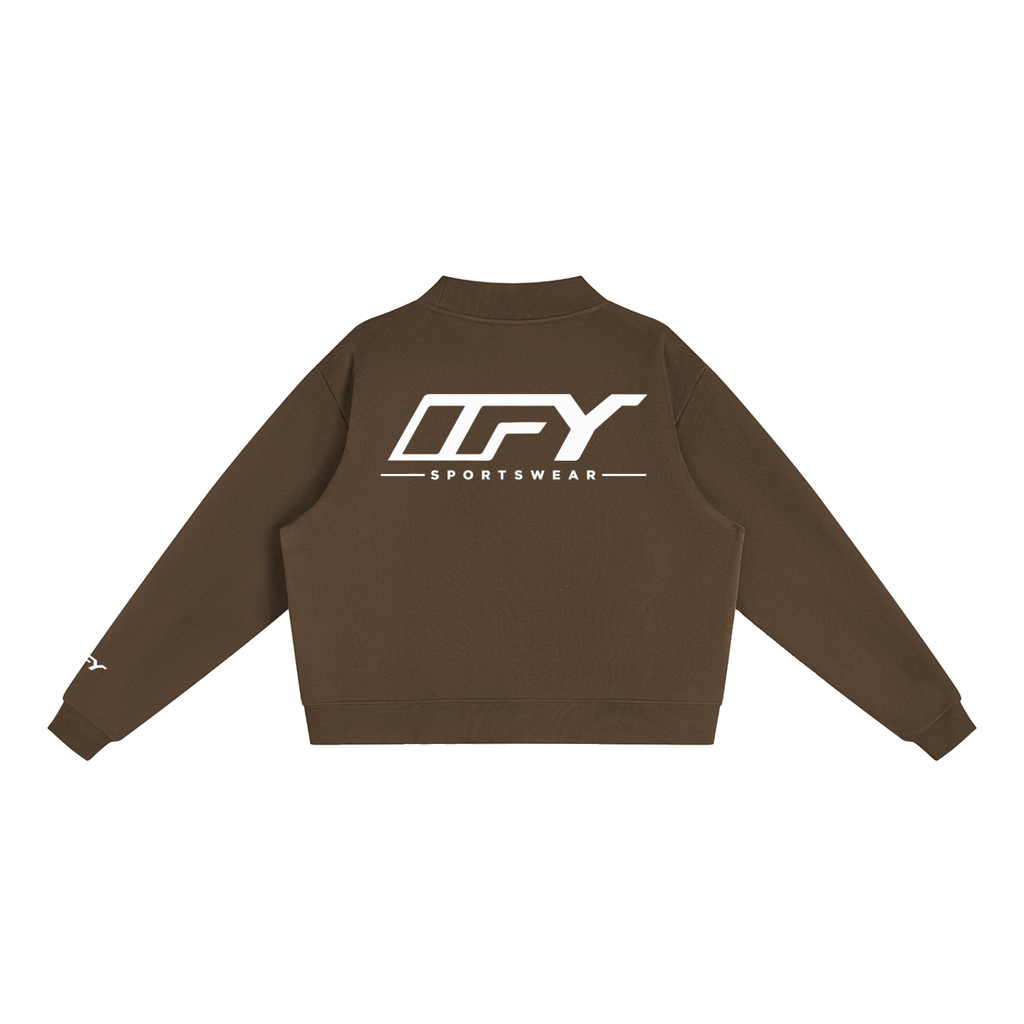 Essential Fleece Mock-Neck Crew Sweatshirt