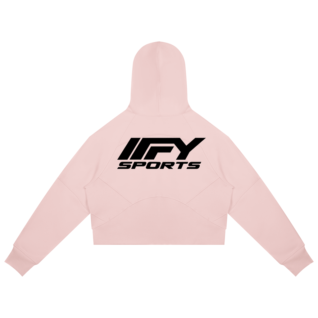Cropped Zip Hoodie & Wide-Leg Fleece Set