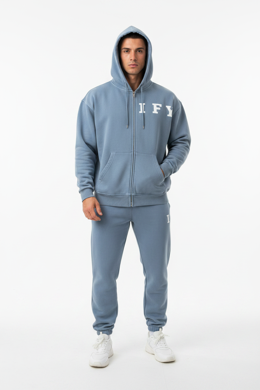 Unisex Vintage Wash Full Zip Boxy Hoodie