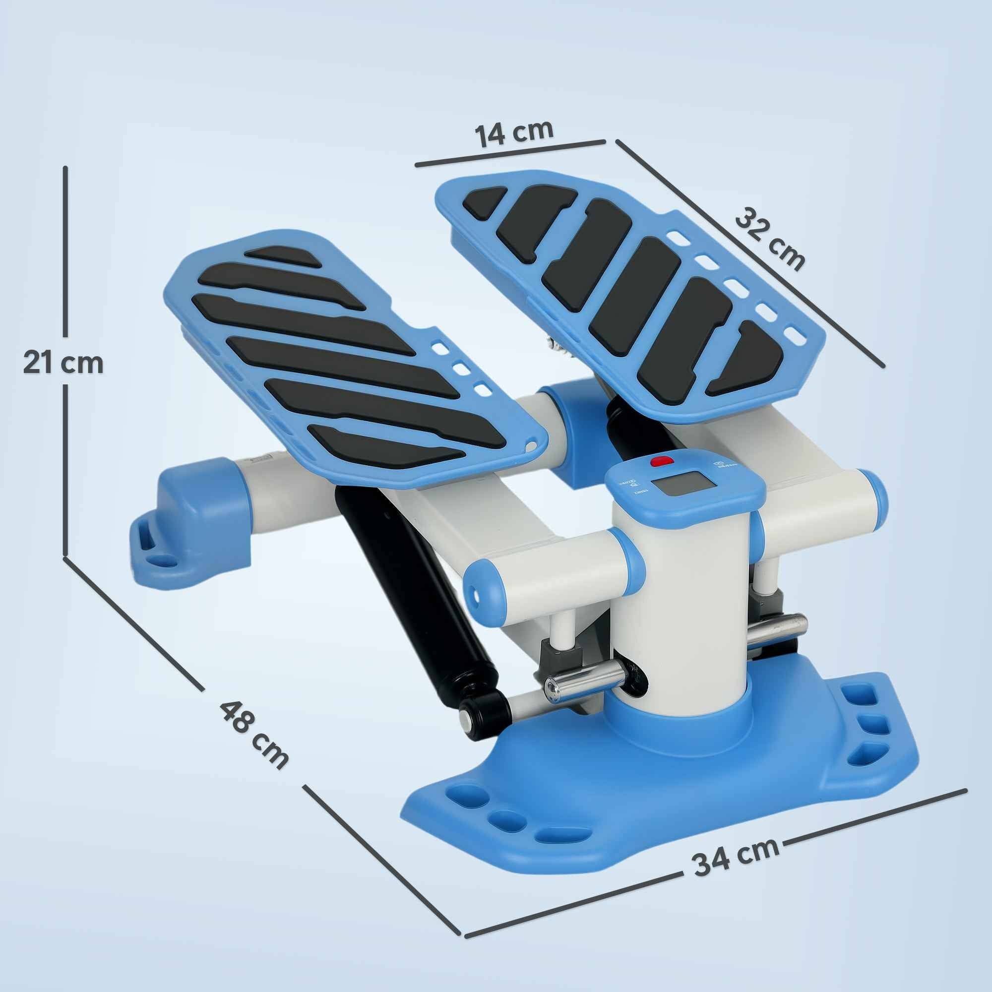 Portable Mini Stepper, Steppers For Exercise Workout With LCD Display Monitor, Anti-skid Foot Pedals For Home Gym Office, Blue