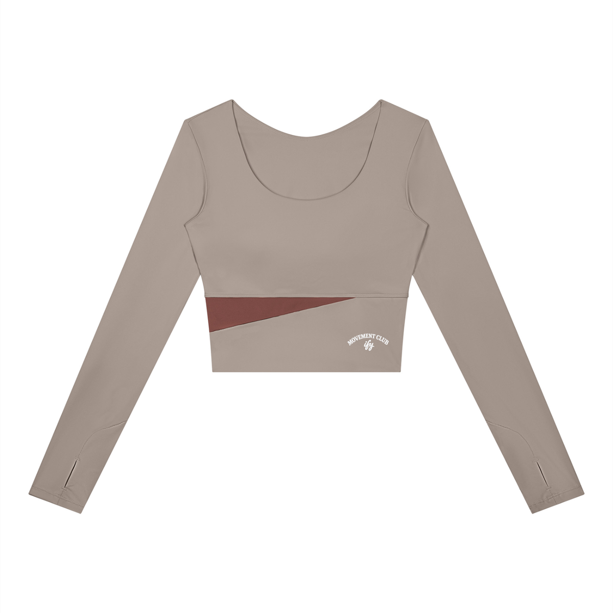 Panelled Long-Sleeve Yoga Crop Top