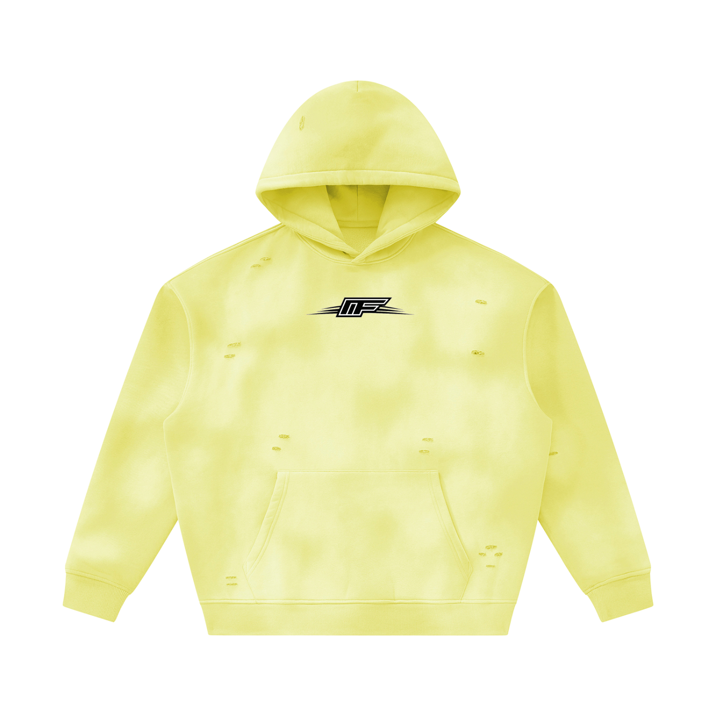 Unisex Sunfade Frayed Fleece Hoodie