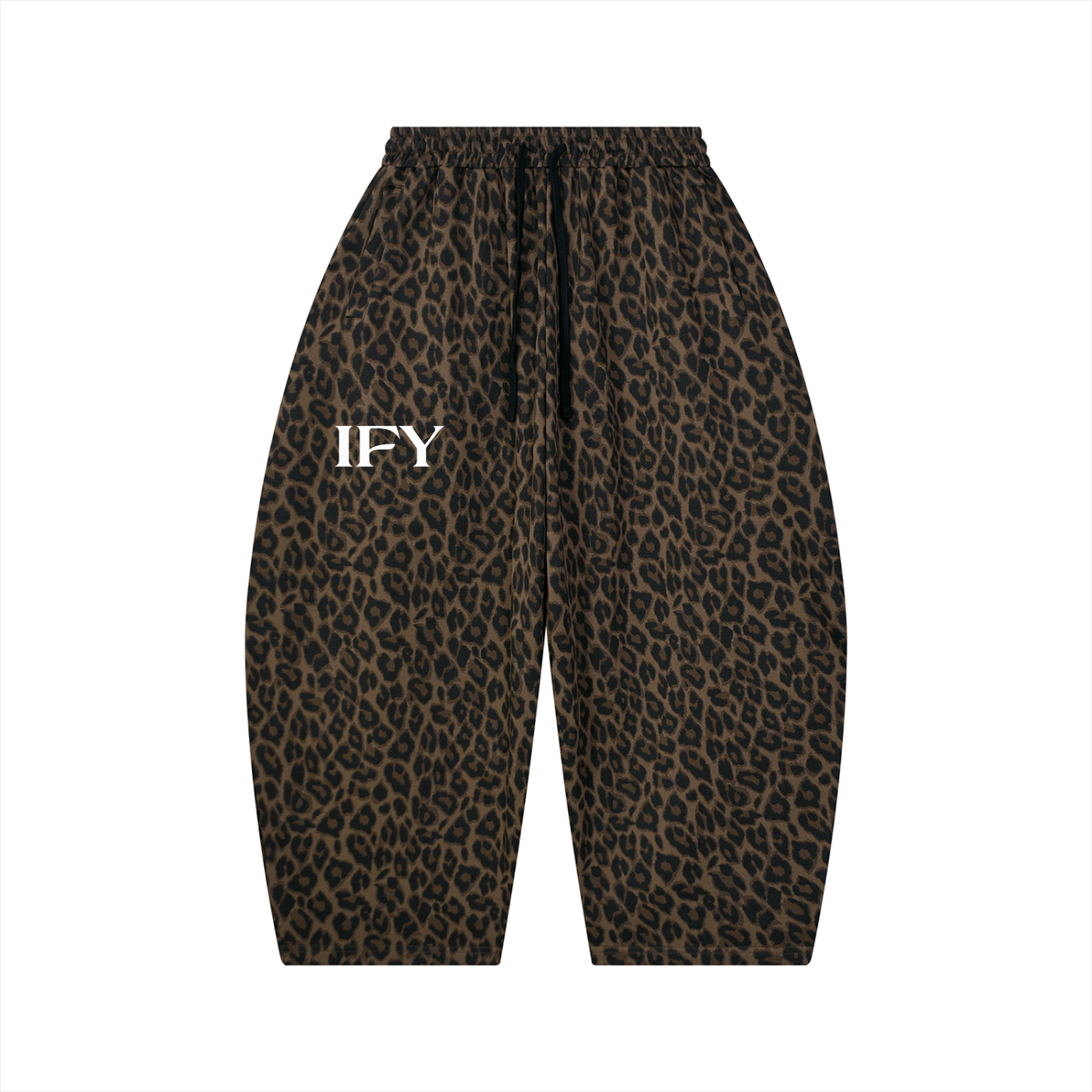 Unisex Leopard Barrel Leg Sweatpants
