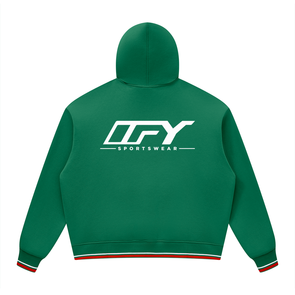 Unisex Oversized Color Block Fleece Hoodie