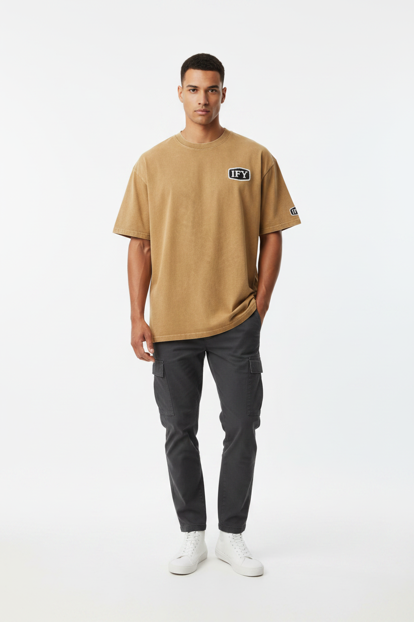 Snow Washed Oversized Cotton T-Shirt