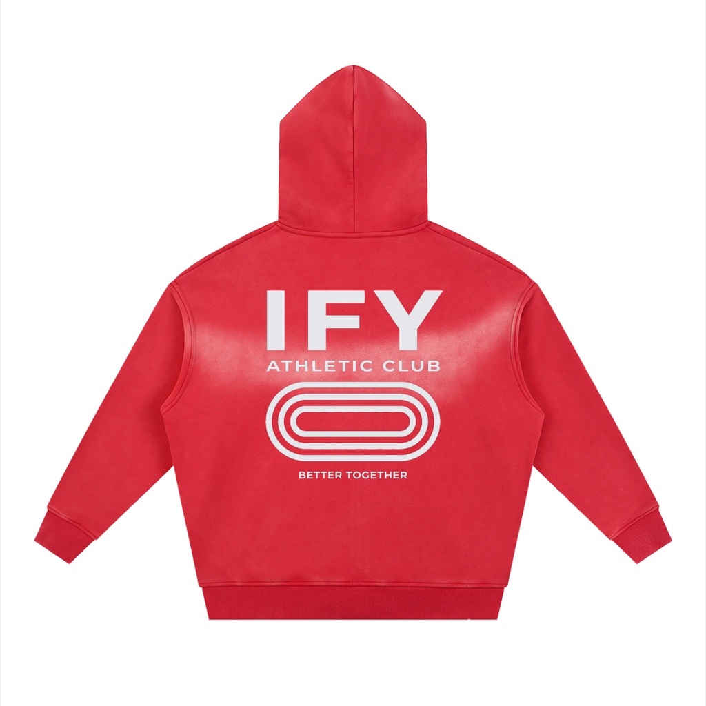 Sunfade Two-way Zipper Boxy Fleece Hoodie