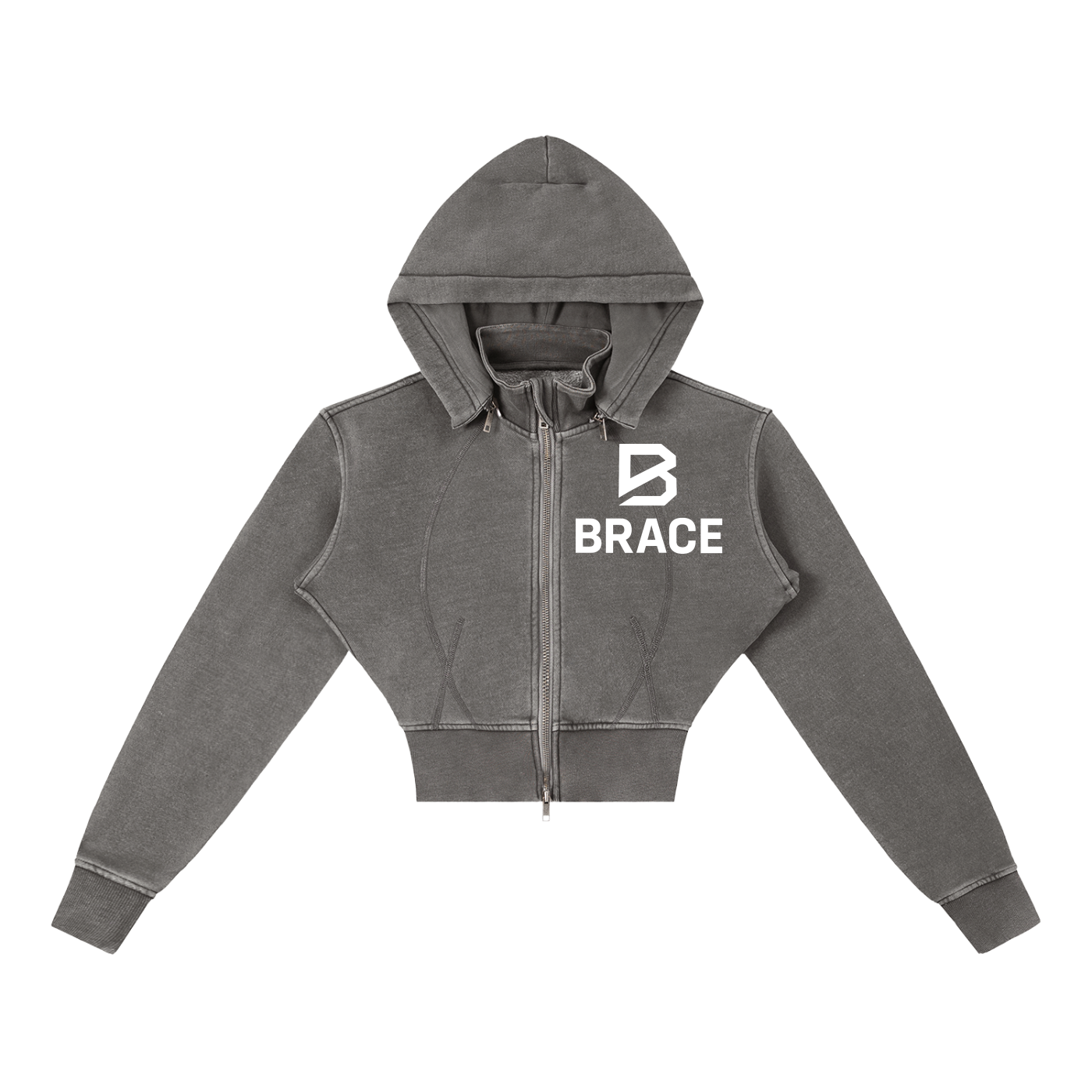 Cropped Fleece Hoodie - Vintage Washed Gym Hoodie | BRACE