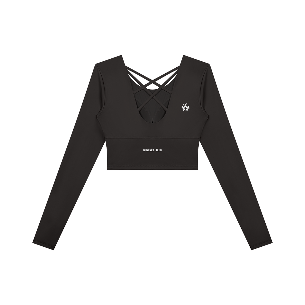 Cropped Long-Sleeve Yoga Top