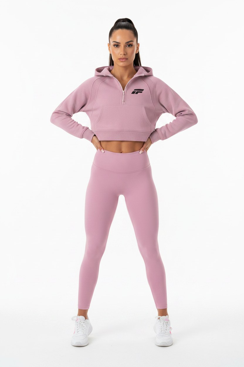 Cropped Half-Zip Hoodie