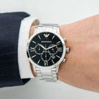 Emporio Armani AR11208 Giovanni Men's Silver & Black Watch