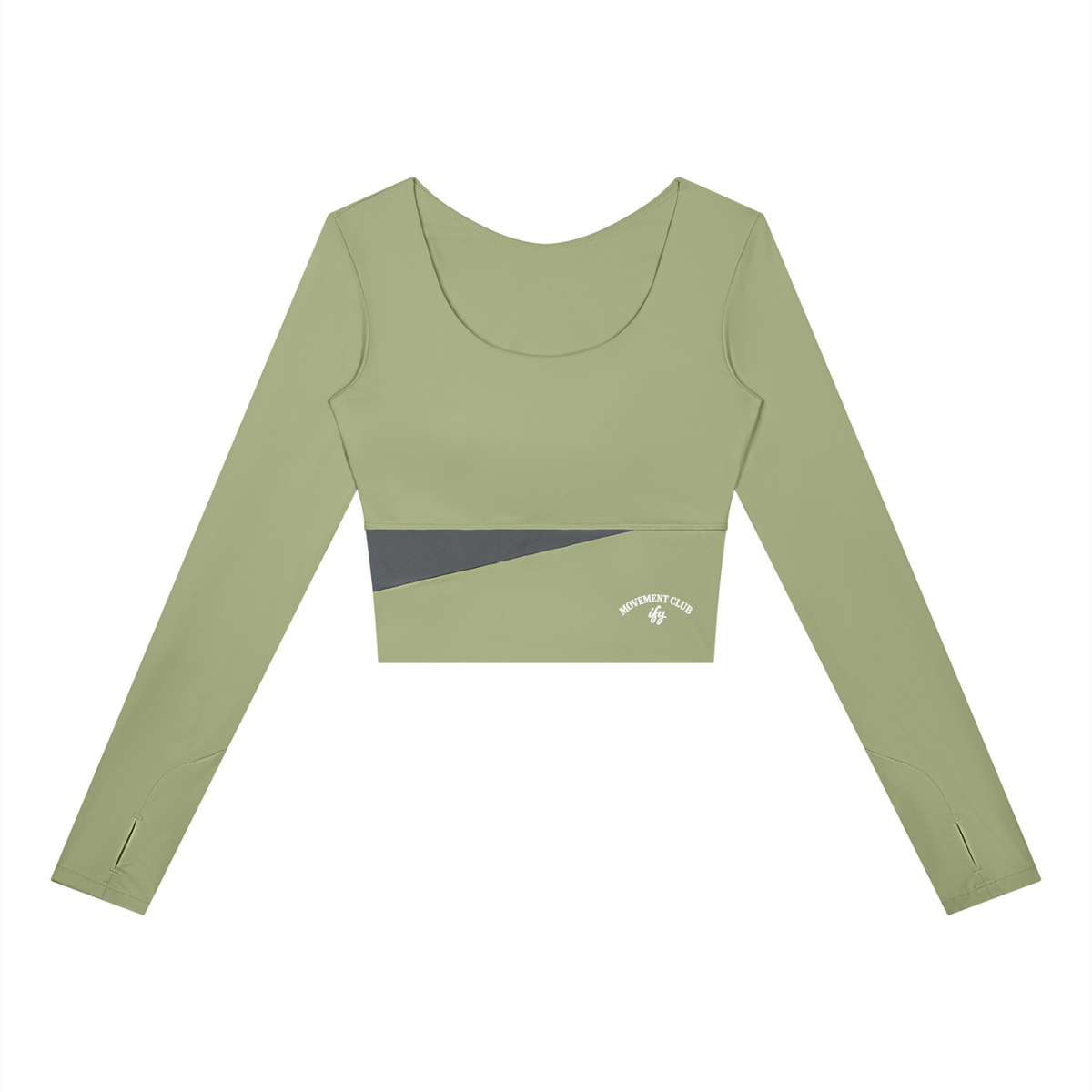 Panelled Long-Sleeve Yoga Crop Top