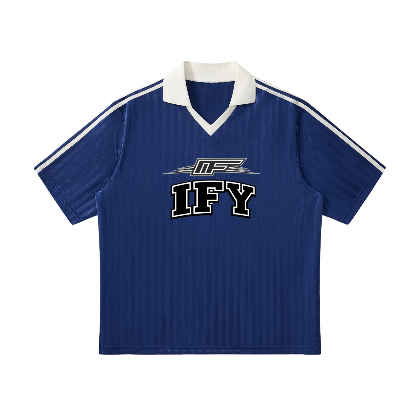 Contrast Collar Striped Soccer Jersey