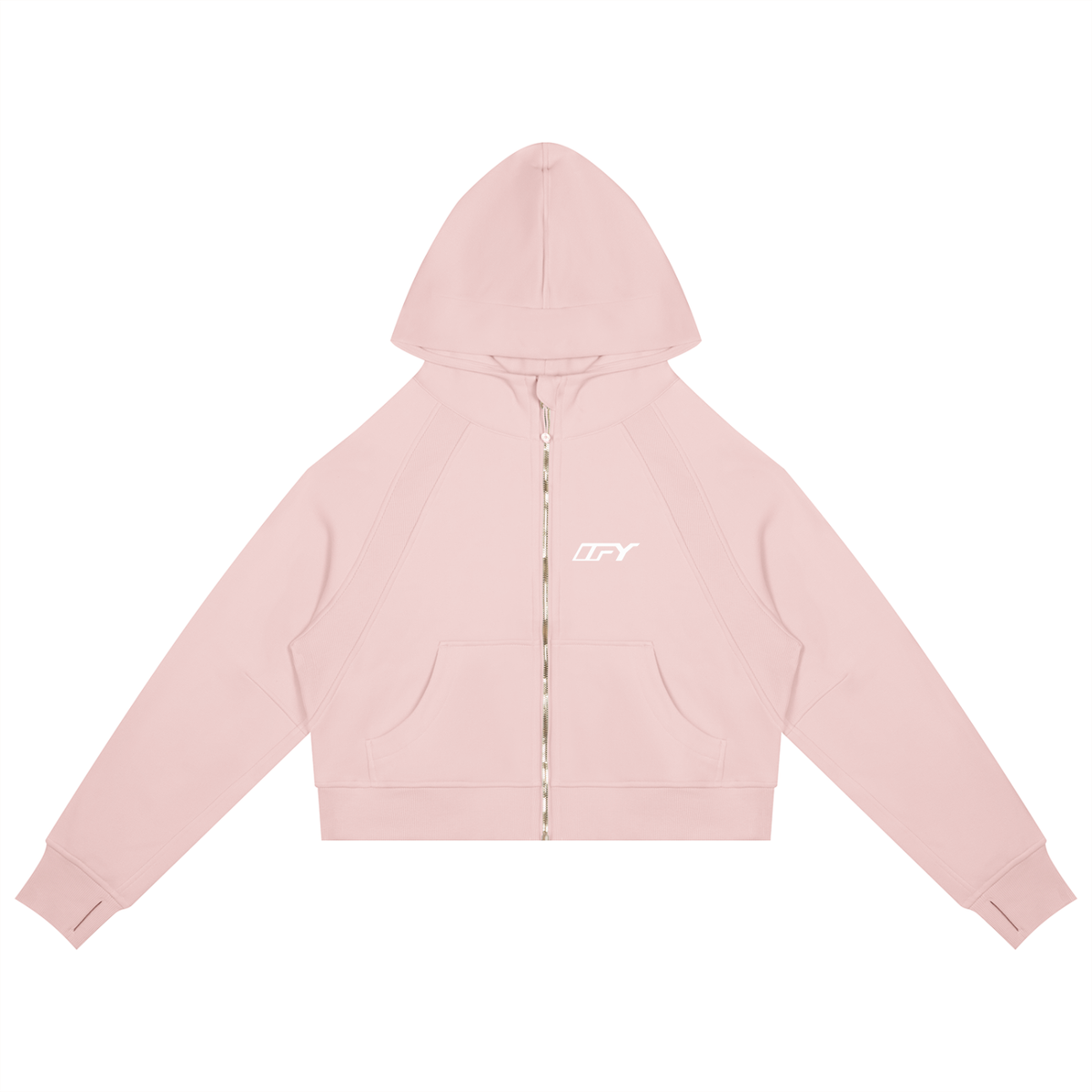 Cropped Zip-Through Hoodie