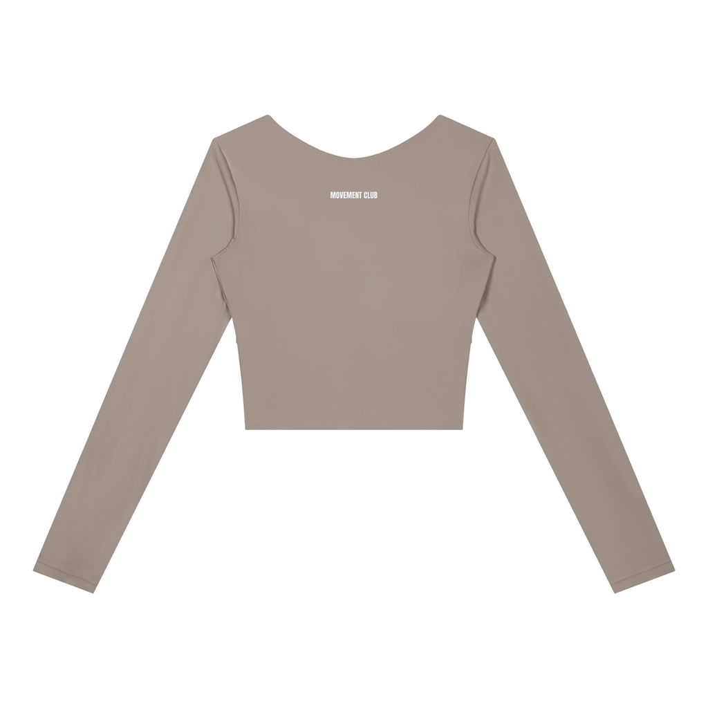 Panelled Long-Sleeve Yoga Crop Top