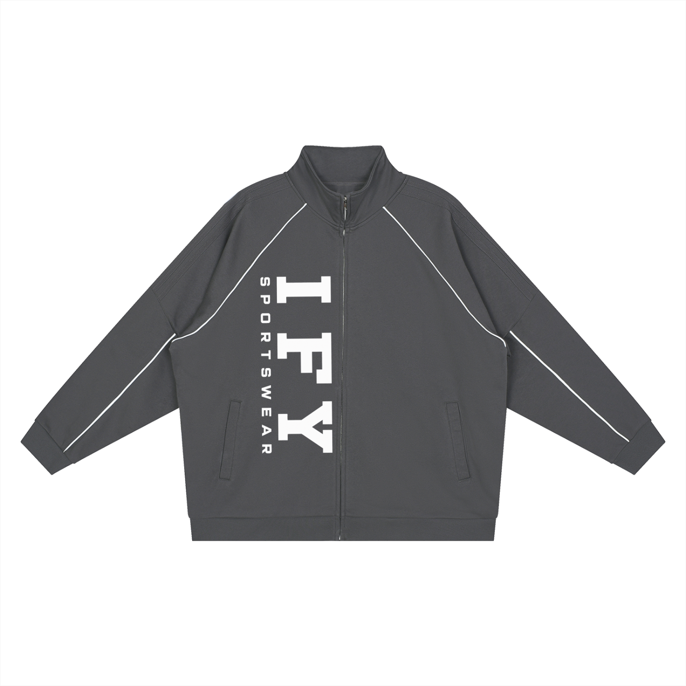 Reflection Striped Raglan Sleeve  Jacket