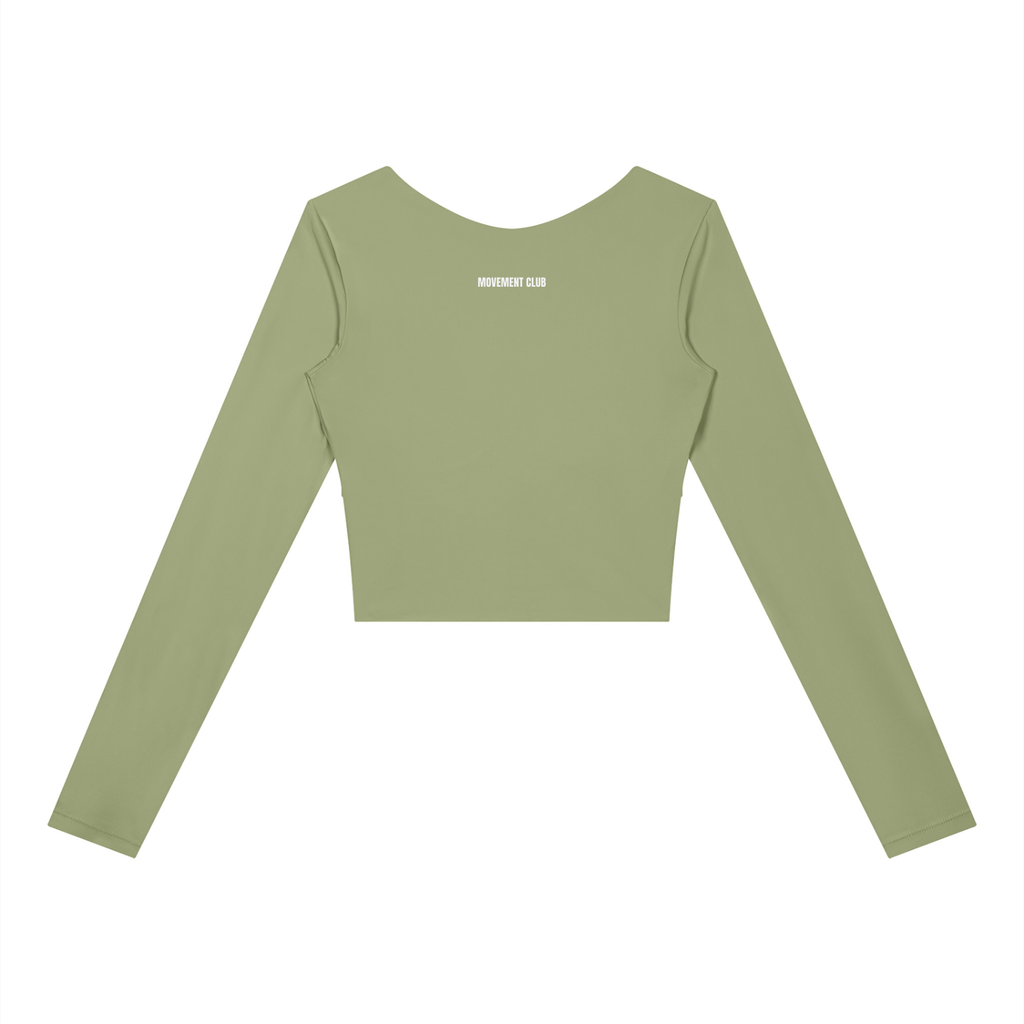 Panelled Long-Sleeve Yoga Crop Top