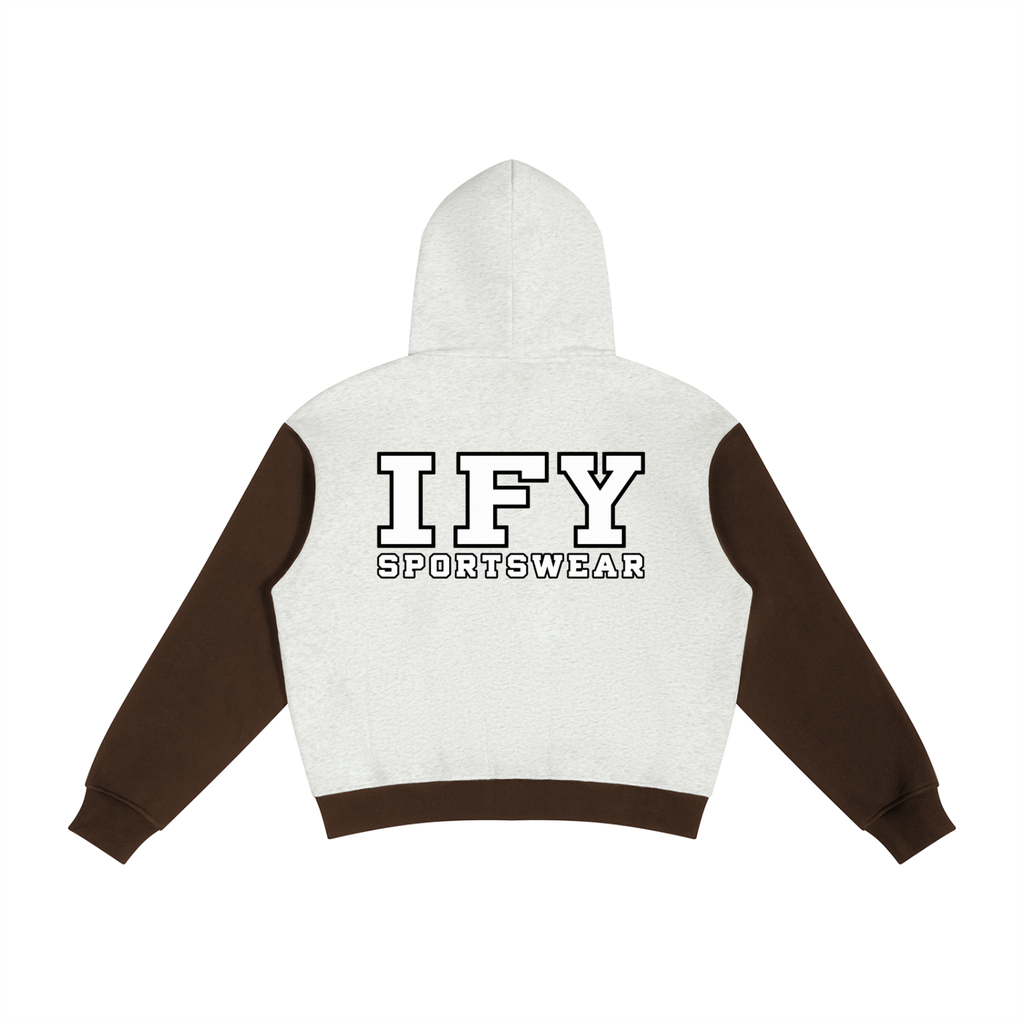 Unisex Color Block Fleece Full Zip Hoodie