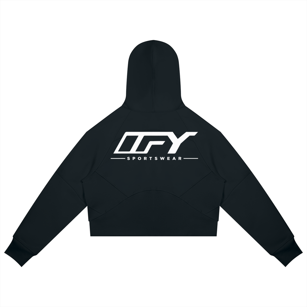 Cropped Zip-Through Hoodie
